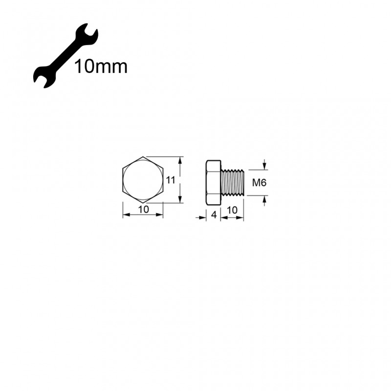HEXAGON HEAD STEEL BOLT M6x10 HEXAGONAL STEEL BOLTS